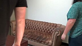 Mia Marks Casting Session on Sofa in California College Interview