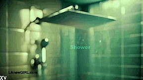 Stunning Brunette Model Enjoys a Refreshing Shower