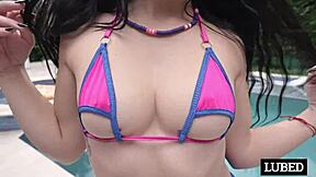 delilah dagger teases fat dick with oiled fuck hole