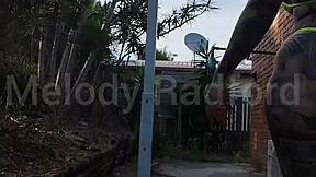 Melody Radford twerks in micro bikini outdoors