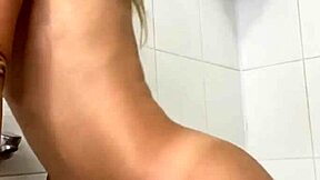 Horny Petite Blonde Masturbates To Crazy Orgasm In Shower!