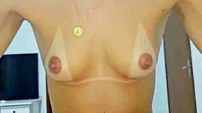 tanned stepsister rides my cock hotly.