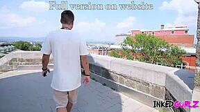 inked gurlz story features tattooed brunette babe with big tits getting blowjob and rough sex from jessy jones