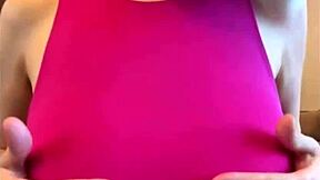 Stepmother indulges in sucking her big tits