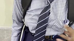 indian school girl from the village getting fucked by her boyfriend in desi style