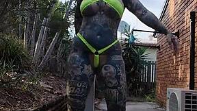 Melody Radford twerks in micro bikini outdoors