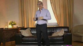 Euro teen 18+ in stockings and heels masturbates before blowing the old man's big cock. She gets fingered in hardcore British action.