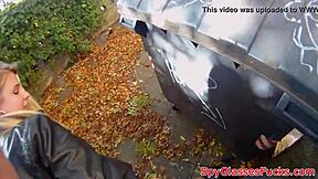 What happens when a real European teen gets bent over and fucked doggystyle outdoors on hidden cam?