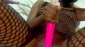 Fucking myself with this massive vibrator and I can't stop squirting from my wet pussy while using dildo in solo masturbation on my huge ass  