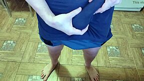 in the living room, a relaxing massage session unfolds with soothing touches