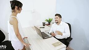 Petite Colombian Secretary Fails First Time At Office So Boss Pounds Tight Pussy With Monster Cock