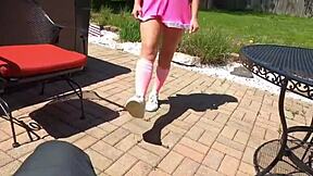 cheerleading stepdaughter enjoys time with her stepdaddy in homemade cosplay fun