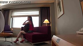 Tall Japanese Student with Big Natural Tits and Small Waist in Skirt for Sexy Photoshoot Audition