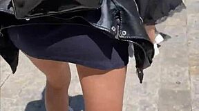 Public flashing and sex in tourist hotspot - pov teen 18+ sex with big ass babe bent over for doggystyle monster cock fucking outdoors!