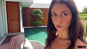 Teen babe needs hard fucking from stranger to get job with step daddy. They do rough sex outdoors leading to public cumwalk.