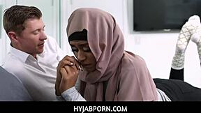 tiny hot muslim ebony teen 18+ milu blaze in hijab fucks her own stepbrother with blowjob deepthroat handjob sex.