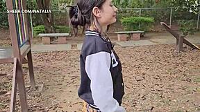 Colegiala latina teen in miniskirt goes to teacher's house for homemade pussy sex and foot play