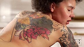 gentle seduction after a good jog with brunette ebony teen getting oiled massage and scissoring in full movie 4k hd tim team