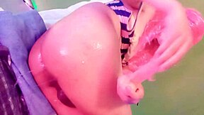 I feel so aroused watching tranny maddy diamond eat grapes with her ass in trailer