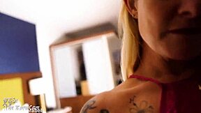 reunited hotel room rendezvous with blonde milf and big black cock in interracial blowjob and doggystyle fucking - want to join the bareback action?