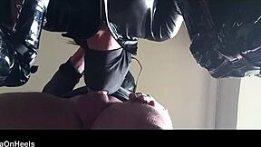 Preview of chairtied hooded ballgagged setup with ring gag for sucking task.