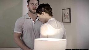 Big boobs MILF nurse bangs the paralyzed patient's husband right on her bed! 😏