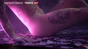 Dread Hot giving blowjob in jacuzzi ends with cumshot in mouth