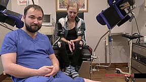 Watch Ava Sirens 1st Gyno Exam with Blonde Petite Spreading in Gloves and Latex!