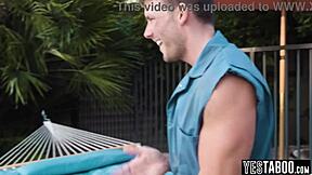 two horny handymen take turns railing bisexual clients big ass petite 18+ milf wife in threesome anal and pussy licking