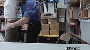 Cute redhead thief gets drilled hard by mall security on hidden cam