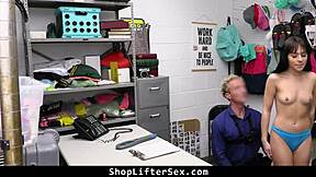 Perverted Mall OFFICER STRIPS Teen THIEF And PUNISHES In Garage DOGGYSTYLE!