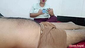 omg stepdaughter seduced her stepdad into bedroom fucking so hot 😈