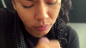 Oh man, my stepsister's cute brunette best friend bursts in and delivers an incredible blowjob! Amateur couple Nysdel rocks it.