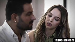 Oh wow, this 18yo teen gets roughly fucked and deepthroated by her much older boyfriend's monster cock!