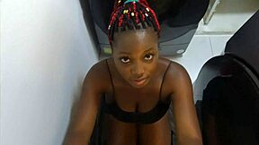 latina girl was washing laundry when she invited me into her home for a deepthroat blowjob and cum in mouth as her first time submissive fetish experience