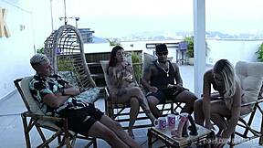 Compilados do casal Kobra no Bora Cast com Bruna Carlos e Matheus Caetano unfolded in part 1 with amateur group handjob and fetish play on Sheer Red