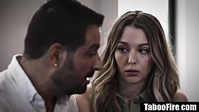 Oh wow, this 18yo teen gets roughly fucked and deepthroated by her much older boyfriend's monster cock!