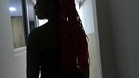 latina girl was washing laundry when she invited me into her home for a deepthroat blowjob and cum in mouth as her first time submissive fetish experience