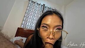 I really wanted that hot cum load all over my glasses from daddy's big cock