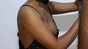 Colombian couple shares homemade video of cute latina with big ass and natural tits. She gives sexy blowjob and extracts cum with her mouth.