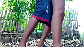 feeling the thrill of banging neighbor's wife in backyard garden