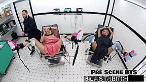 Yesenia youso gets her shaved pussy blasted with cum right in front of her step sister