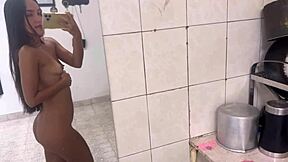 essa nifetinha safada was masturbating when i couldn't resist rubbing her wet pussy against mine then she called her guy to suck his thick cock while i licked his wet ass