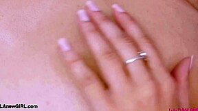 uh stunning brunette model like unveils her stunning figure during this photoshoot session with petite pov vibes on sofa