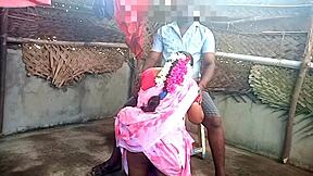 Come on, young boy, fuck this hot Indian saree aunty hard in the bedroom, she whispers during their first time.