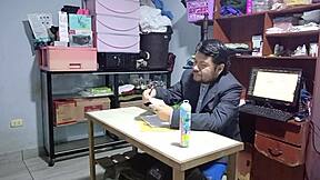 I feel so aroused as the boss licks and fucks the latina secretary to secure her job