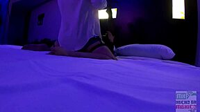 Curvy Latina secretary rides big cock in cuckold swingers sex while husband watches the tight pussy action.