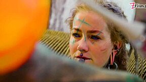 Ready for some solo anal with my big dildo in fishnets and high heels?