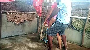 Come on, young boy, fuck this hot Indian saree aunty hard in the bedroom, she whispers during their first time.