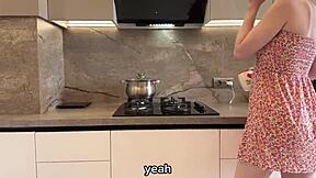 Stepmom gets so horny watching stepson with girlfriend that she climbs on his big cock for creampie